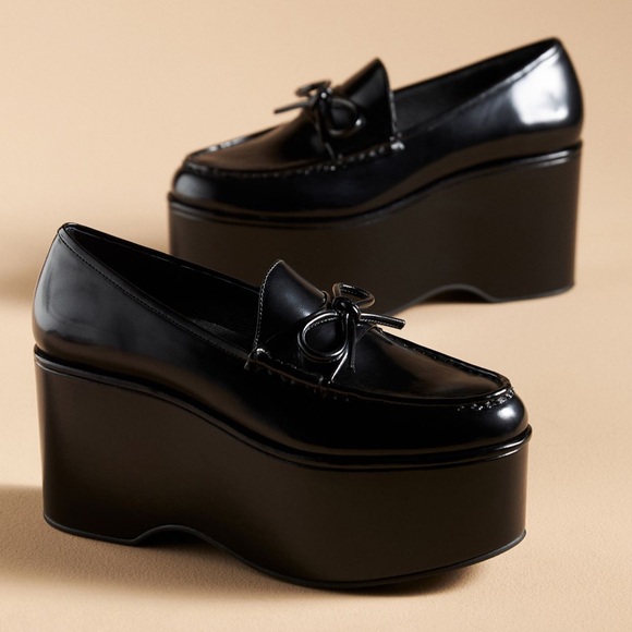 Jeffrey Campbell Black Platform Loafers size 8 - Picture 1 of 13